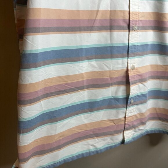 LL Bean Button Up Short Sleeve Shirt Mens XL Mulitcolor Striped Fishing Outdoor - Picture 4 of 12